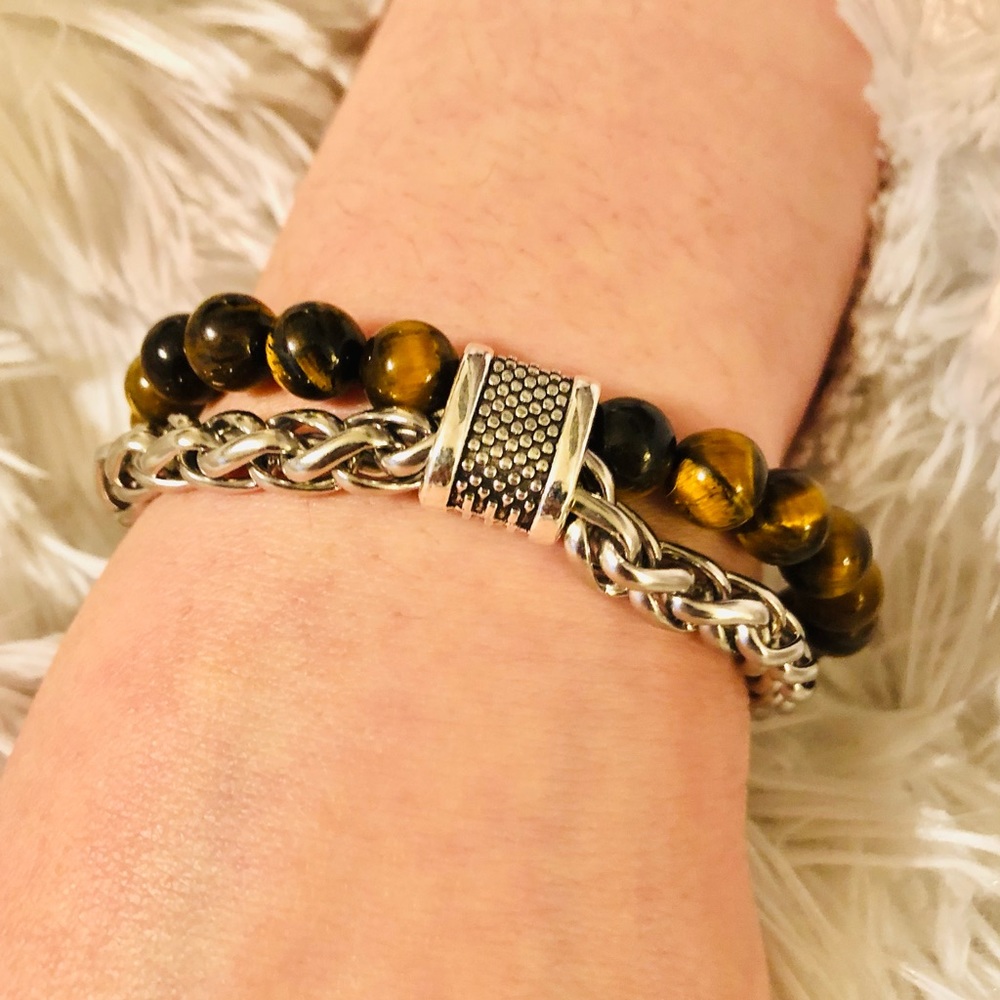 Unique unisex double layered bracelet